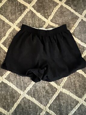 Women's Black Elastic-Waist Shorts